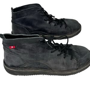 OLIBERTE Men’s Ankle/Chukka Boots Leather Dark Blue Black Mens 42/9.5 Africa Map
